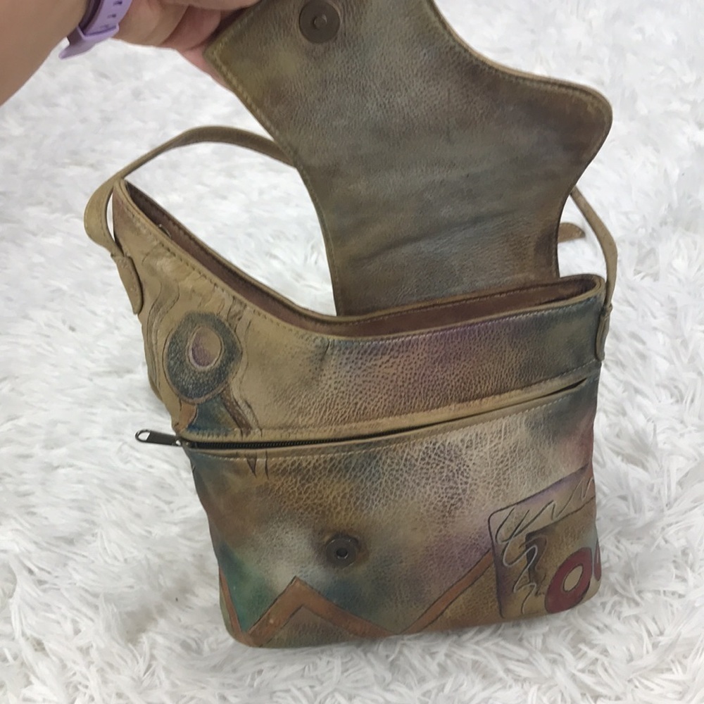 Anuschka Hand Painted Leather Crossbody Purse - Picture 6 of 16